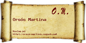 Orsós Martina névjegykártya