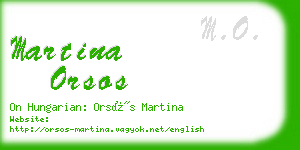 martina orsos business card